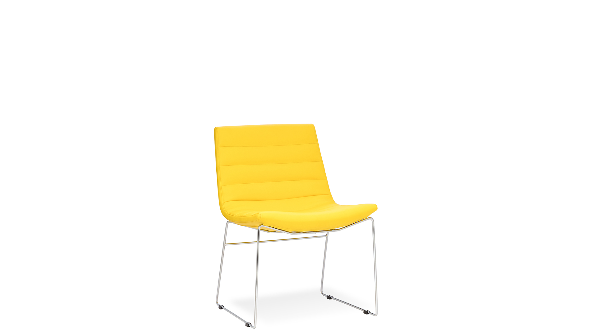 Кресло Сидней с низкой спинкой на полозьях, без подлокотников (жёлтый)