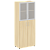 Шкаф высокий широкий (2 средних фасада ЛДСП + 2 низких фасада стекло в раме)